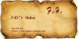 Für Huba névjegykártya
